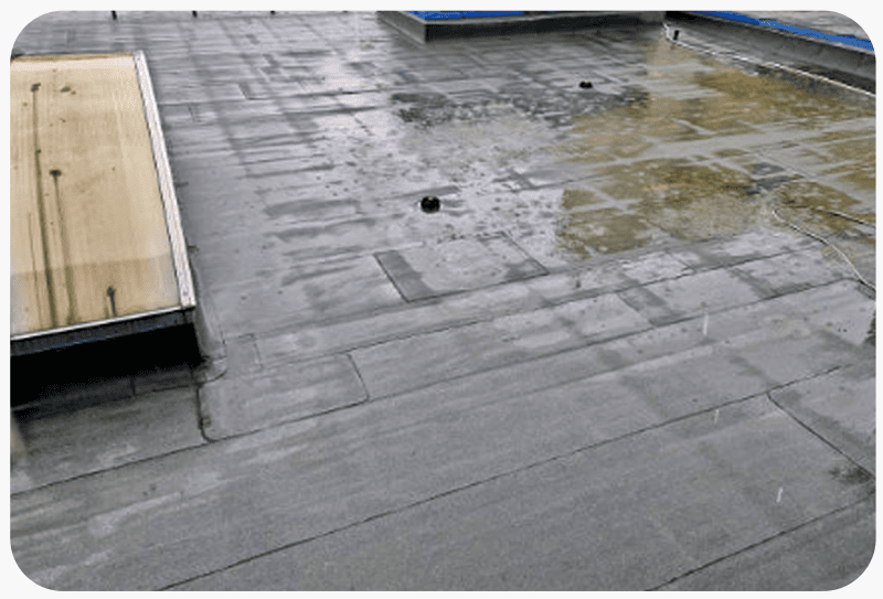 Winter ready flat roof prone to flooding